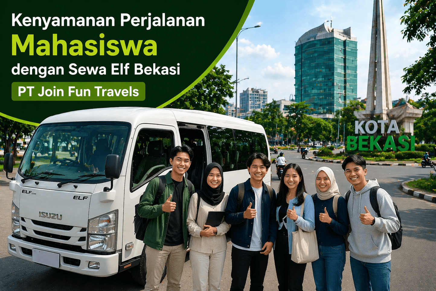 sewa elf Bekasi join fun travels